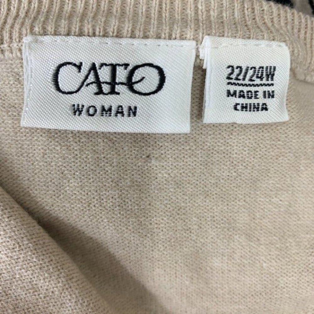 CATO 22 24W Sweater Gold Black Crochet Comfort Casual - Picture 5 of 6
